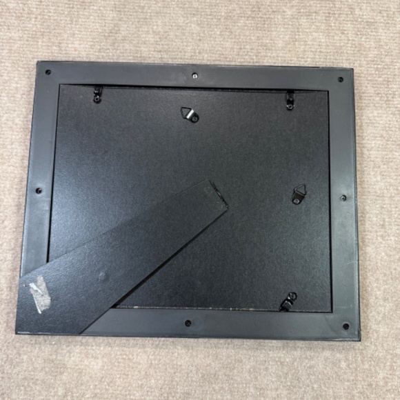 VTG Etched Foil Art Print Framed Outdoor Scene Cabin Woods Mountains Waterfall - Picture 7 of 7